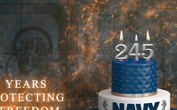 245th Navy Birthday Cake Animation