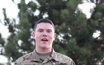 1st Lt. Michael Pierson of Kansas City, MO delivers a Christmas message