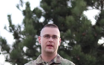 Capt. Dustin Hagemann, Yankton, SD, delivers a Christmas message