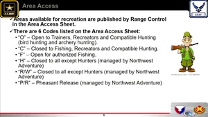JBLM RANGE AREA ACCESS FOR RECREATION