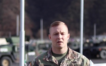 Capt. Alexander Keller, Sioux City, IA, delivers a Christmas message