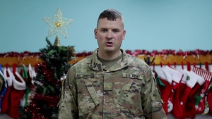 Maj. Scott Rottinghaus, Waterloo, IA, delivers a Christmas message