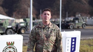 Sgt. Scott Ratliff, Ankeny, IA, delivers a Christmas message