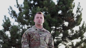Staff Sgt. John Taft, Ankeny, IA, delivers a Christmas message