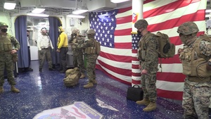 Steel Knight 21: 1st Marine Division Commanding General Debarks USS Essex (B-Roll)
