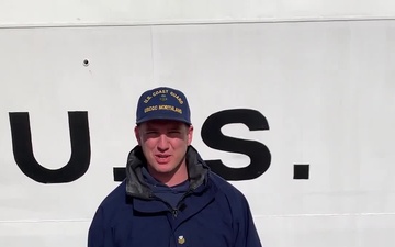 A U.S. Coast Guard member from Coast Guard Cutter Northland sends a holiday message for the 2020 Armed Forces Bowl