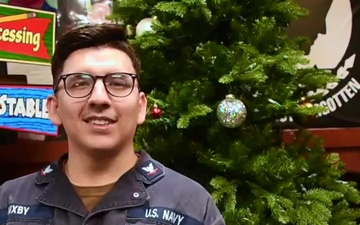 HOLIDAY GREETINGS: USS Philippine Sea Sailor Sends Holiday Greetings on Deployment