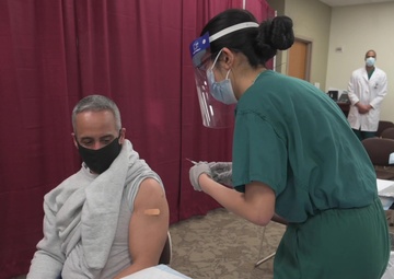Senior Enlisted Advisor to the Chairman of the Joint Chiefs of Staff receives COVID 19 vaccination