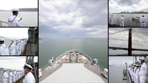 USS Emory S. Land Transits San Francisco Bay