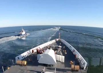 B-Roll USCGC Stone (WMSL 758) underway for first patrol south of Florida