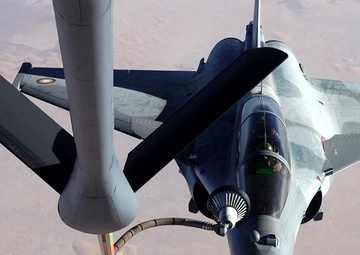 340th EARS refuel QEAF Rafale over Qatar