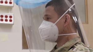 B-ROLL: U.S. Air Force medical personnel issued N95 masks at California hospital
