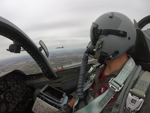 Whiteman AFB 13th, 110th Bomb Squadrons perform T-38 Talon flyover for NASCAR Hollywood Casino 400