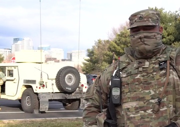 U.S. Army Soldiers with the Hawaii National Guard perform traffic security operations during the 59th Presidential Inauguration.
