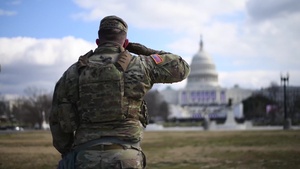 U.S. Soldiers and Airmen with the National Guard provide security in and around the U.S. Capitol building