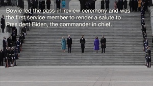 D.C. Air National Guardsman renders first salute to President Biden