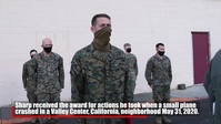 Marine awarded for lifesaving actions after Valley Center plane crash