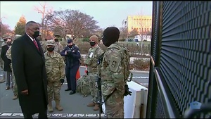 Defense Secretary Visits National Guard Troops at Capitol