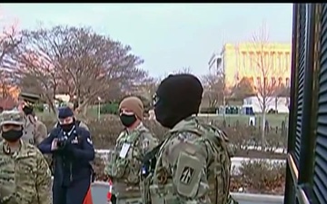 Defense Secretary Visits National Guard Troops at Capitol