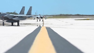 Koku-Jieitai F-15J Eagles Arrive for Exercise Cope North 21