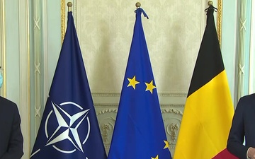 Joint press point by NATO Secretary General and Prime Minister of Belgium (opening remarks)