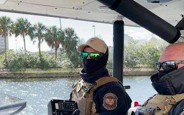 B-Roll - CBP Air and Marine Operations Boat Patrol supporting Super Bowl LV