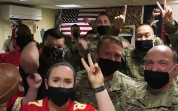 Soldiers Watch Super Bowl LV