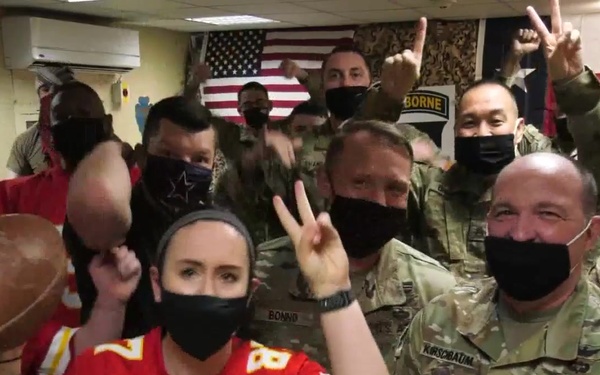 Soldiers Watch Super Bowl LV