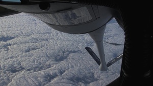 KC-135 refuels B-2 Spirit for Super Bowl LV