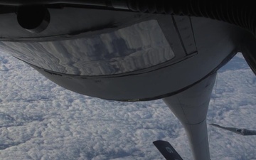 KC-135 refuels B-2 Spirit for Super Bowl LV