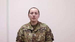 SSG Kristina Seidel, Fort Madison, IA, gives Valentine's Day shoutout