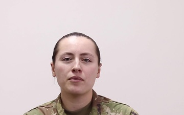 SSG Kristina Seidel, Fort Madison, IA, gives Valentine's Day shoutout