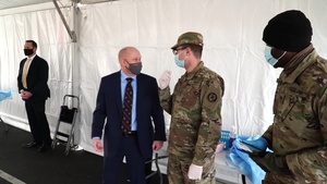 (Broll) Acting Secretary of the Army visits Charles County Vaccination Drive-thru
