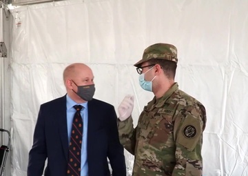(Broll) Acting Secretary of the Army visits Charles County Vaccination Drive-thru