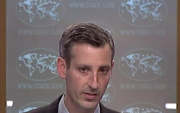 Spokesperson Ned Price leads the Department Press Briefing, at the Department of State