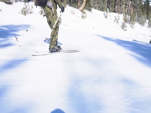 Marines Attending Mountain Leaders Course Practice Downhill Ski Techniques