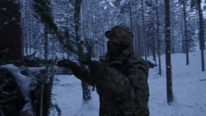 UK and Estonian troops conduct winter training in freezing conditions