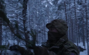 UK and Estonian troops conduct winter training in freezing conditions