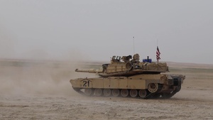 B-Roll of NAVCENT CMDR fires from M1A2 Abrams