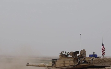 B-Roll of NAVCENT CMDR fires from M1A2 Abrams