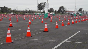 Oakland Coliseum Community Vaccination Center Set Up B Roll Reel