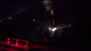 KC-135R Stratotanker refuels F-15E Strike Eagle