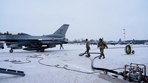 Spangdahlem F-16s refuel at Ramstein Air Base B-roll