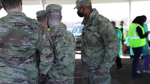 U.S. Army Soldiers shadow medical workers at COVID-19 Community Vaccination Center