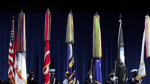 Joint Armed Forces Color Guard presents Colors at Super Bowl LVII