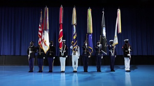 Joint Armed Forces Color Guard, without anthem, indoors