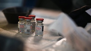 Medical personnel administer COVID-19 vaccine at Camp Lemonnier Djibouti