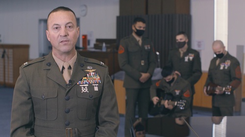 Col. Lance Lewis addresses attendees of Friendship Concert