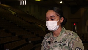 Spc. Cierra Davis speaks about the overall COVID-19 vaccine response