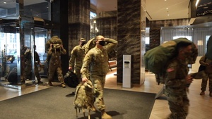 U.S. Army Soldiers with the 426th Brigade Support Battalion arrive in Chicago